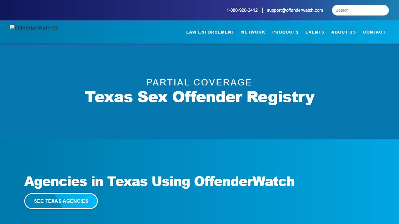 Texas Sex Offender Registry OffenderWatch Network